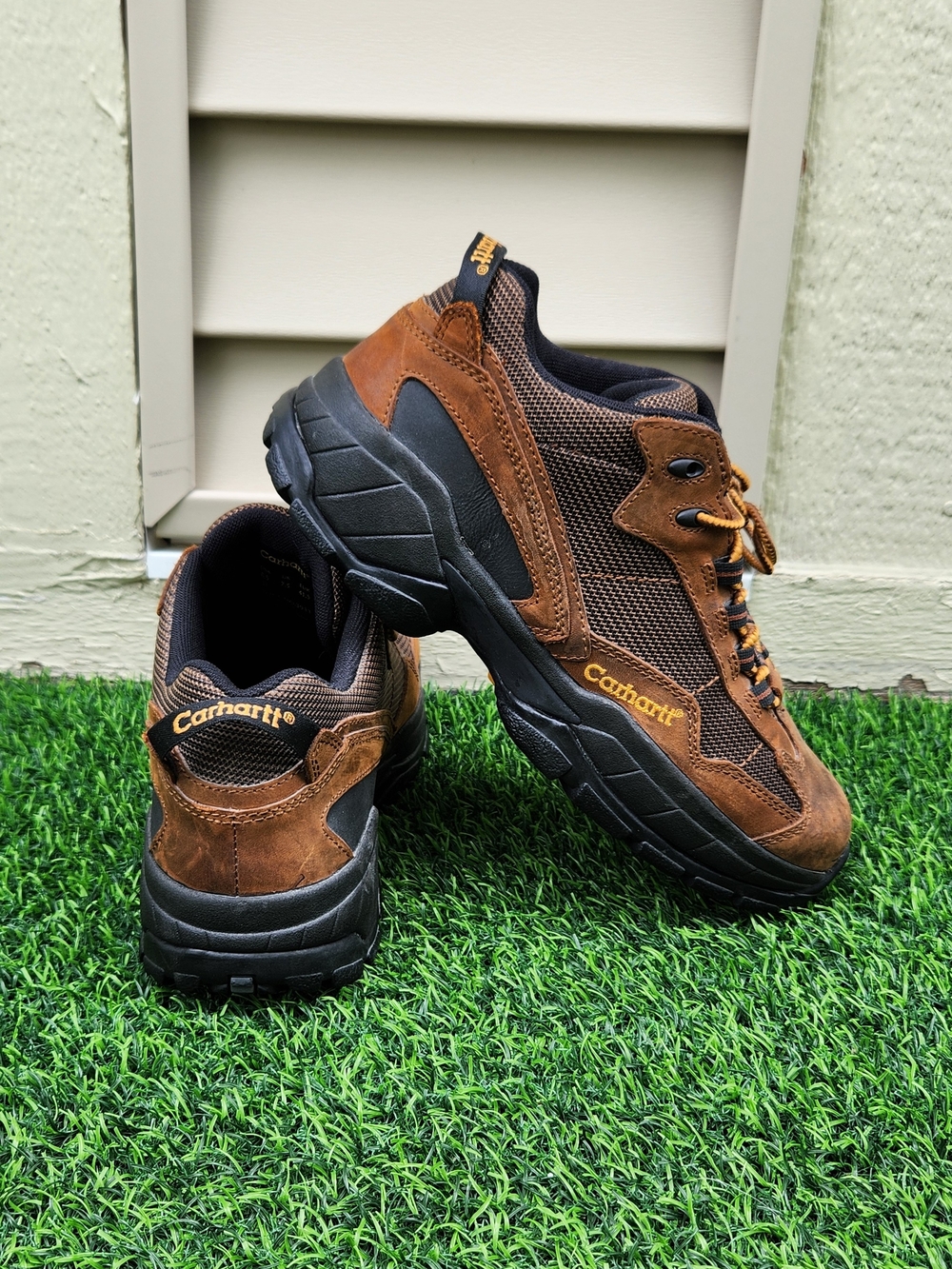 Carhartt Work Shoes Brown Leather Safety Toe EH Slip Resistant Men's SIZE 8.5